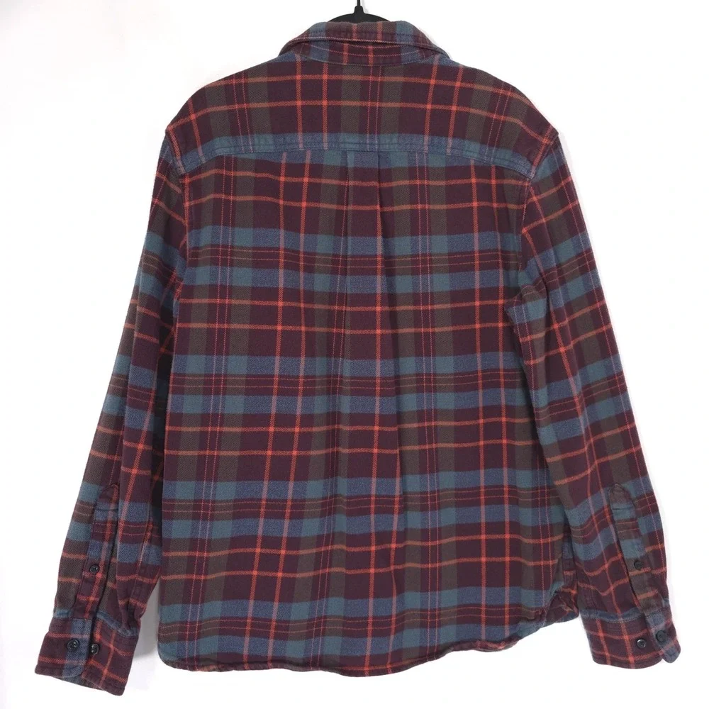 THE NORTH FACE Mens Shirt Plaid MEDIUM Flannel‎ Lined Brown 100% Cotton